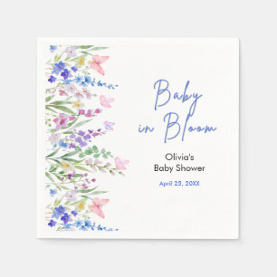 Blommig vår Baby i blom Baby Shower Pappersservett