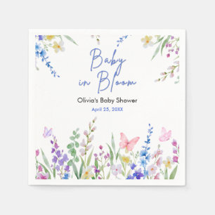 Blommig vår Baby i blom Baby Shower Pappersservett