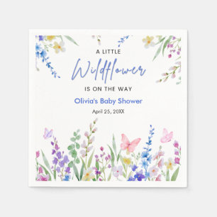 Blommig vår en liten vildblomma baby shower pappersservett