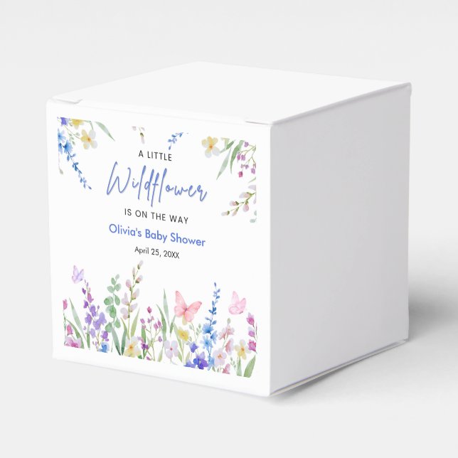 Blommig vår en liten vildblomma baby shower presentaskar (Framsidan Sidan)