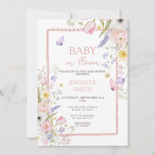 Blommig vår sommar bebis i blom baby shower inbjudningar