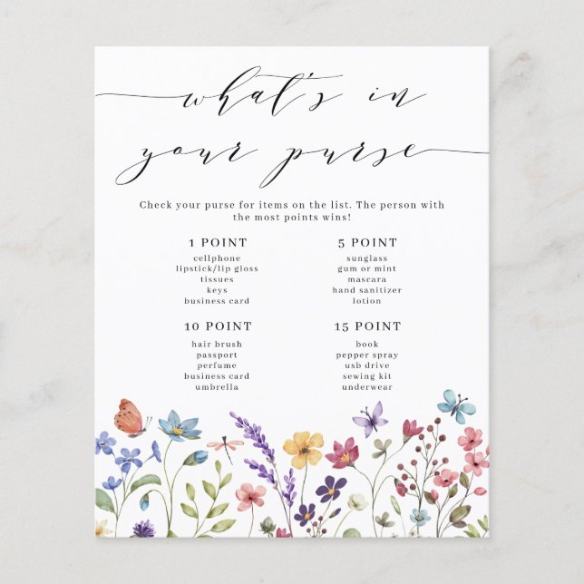 Blommig vår sommar Vad finns i din handväska spel (Framsida)