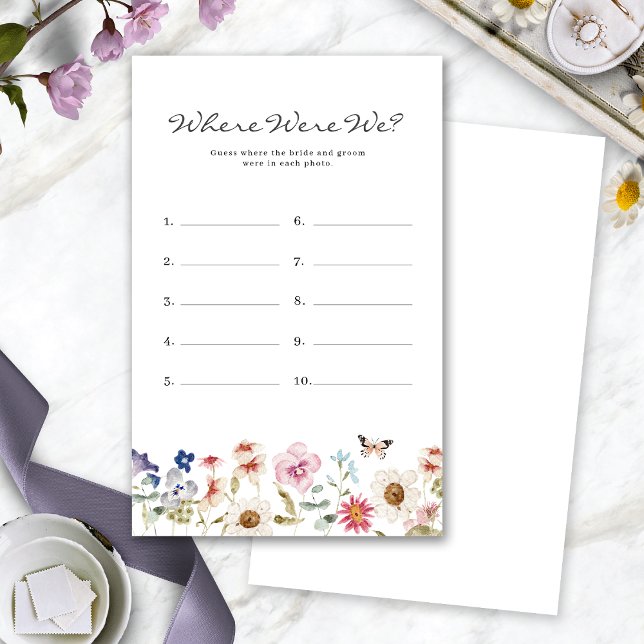 Blommig Var Var Vi Bröllopsspel (Floral Where Were We Bridal Game by Painted Paperie
)