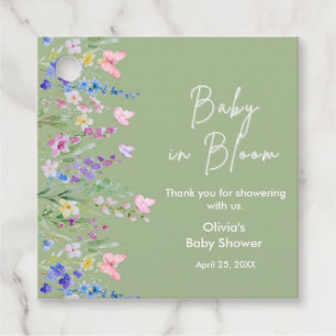 Blommig vårbebis i blom Baby Shower   Gåvor Etiketter
