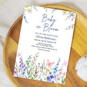 Blommig vårbebis i blom Baby Shower Inbjudningar