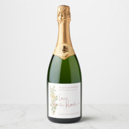 Blommig vårBröllopsdusch Champagneflasketikett