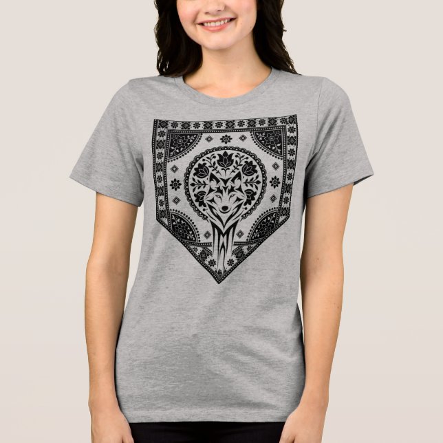 Blommig Vargkrone T Shirt (Framsida)