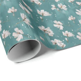 Blommig vårpresentpapper med snöbakgrund presentpapper