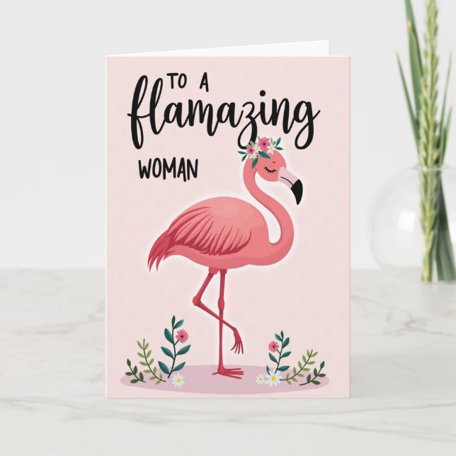 Blommig Våtmarksfågelskort Kort (Framsida)