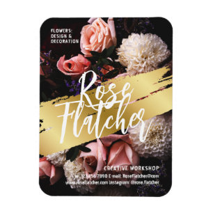 Blommig verkstad svart guld magnet