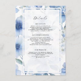Blommig Vildblomma Elegant Sommar Blå Vit Detalj Tilläggskort