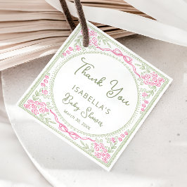 Blommig vildblomma flicka baby shower tack gåvor etiketter