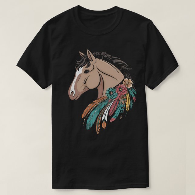 Blommig Vildhästsridning i det fria T Shirt (Design framsida)