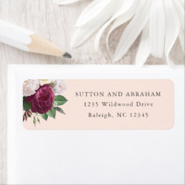 Blommig Vintage Blommor Returadress Etikett