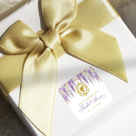 Blommig Vintage Bröllopsfest Fyrkantigt Klistermärke