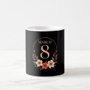 Blommig Vintage Empowerment Design 8 Mars Kaffemugg