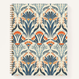 Blommig Vintage-Inspirerad Art Deco Spiral Anteckn