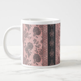 Blommig vintage ros & kol AI-konst Jumbo Mugg
