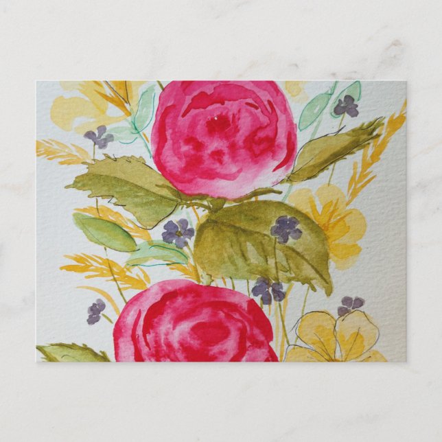 blommig vykort (Framsida)