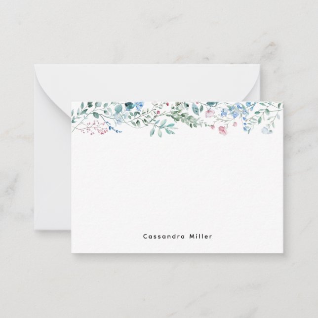 Blommig vykort | Elegant vårminimalism  (Framsida)
