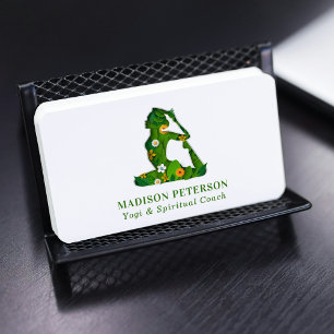 Blommig yogalärare Andlig coach Visitkort