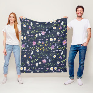 Blommig ytstruktur mönster-mode vårblommor fleecefilt