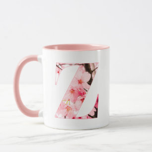 Blommig Z Initial Mugg Personligt Namn & Egenska
