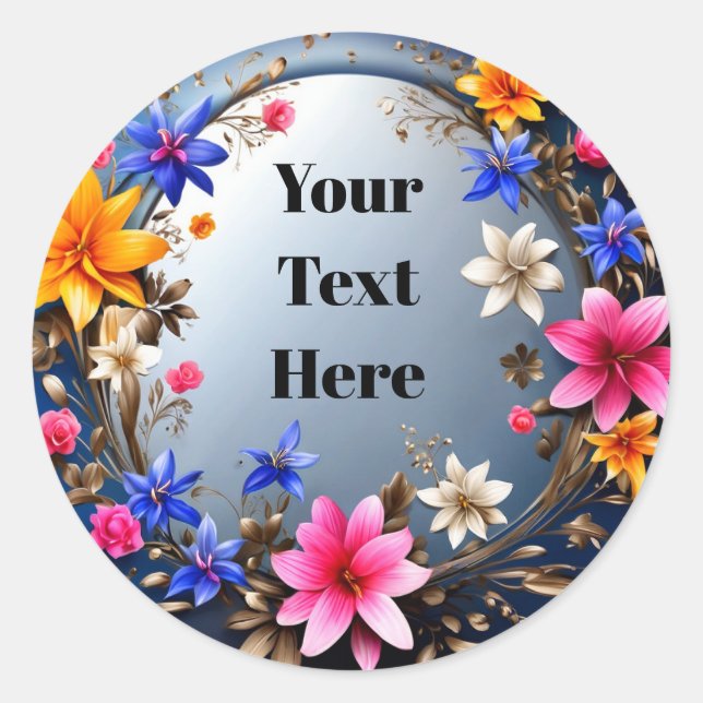 Blommiga Anpassningsbara Klistermärke Fest/Bröllop (Framsida)