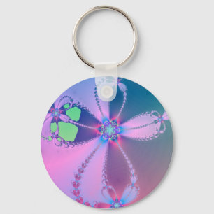 Blommiga arga Keychain Nyckelring