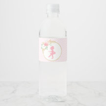 Blommiga ballerinainsamlingsdag vattenflasketikett