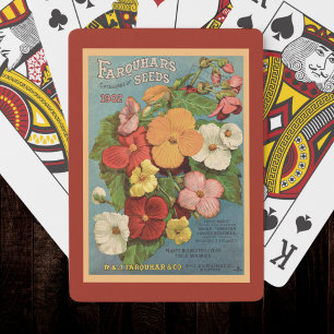 Blommiga Begonior Rosa 1902 Fröpaket Röd Turkos Casinokort