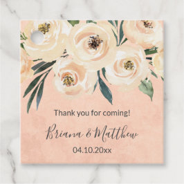 Blommiga Beige Rosa Bröllopspresenttavlor Gåvor Etiketter