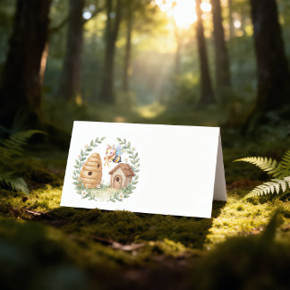 Blommiga Bihus och liten Bebis Baddräkt Placeringskort