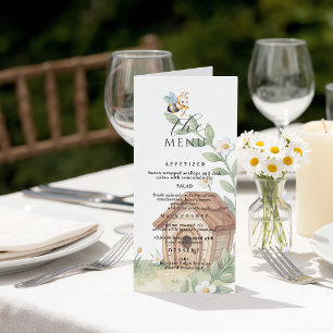 Blommiga Bihus och liten Bebis Bjudning Meny