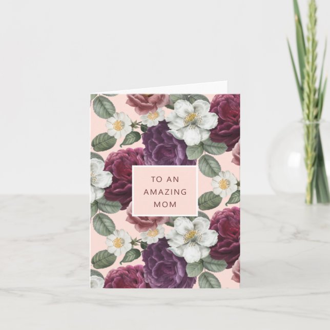 Blommiga Botaniska TILL EN UNDERBAR MAMMA Morsdags Kort (Framsida)
