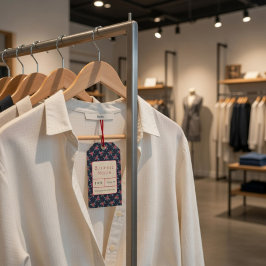 Blommiga boutique klädetikett presentetikett