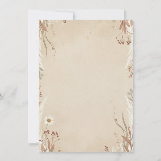 Blommiga bröllopsinbjudningar Boho är naturliga Inbjudningar