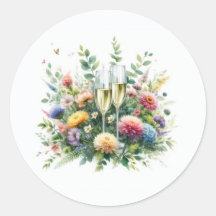 Blommiga Champagne Trädgårdsdekaler