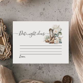 Blommiga Cowgirlstövlar Bröllopsdusch Datumspel  Tilläggskort