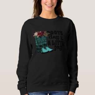 Blommiga Cowgirlstövlar Klass A Lil Sass Western C T Shirt