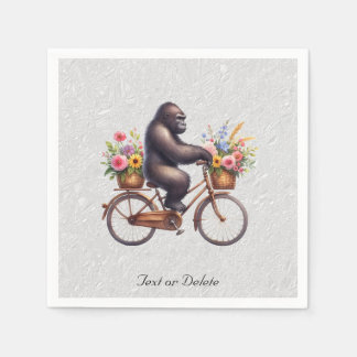 Blommiga cykel gorilla servetter