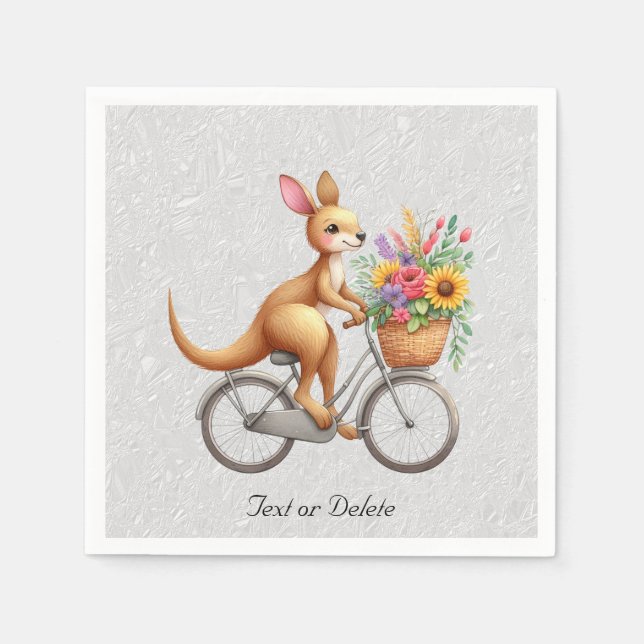 Blommiga cykel känguru servetter (Framsidan)