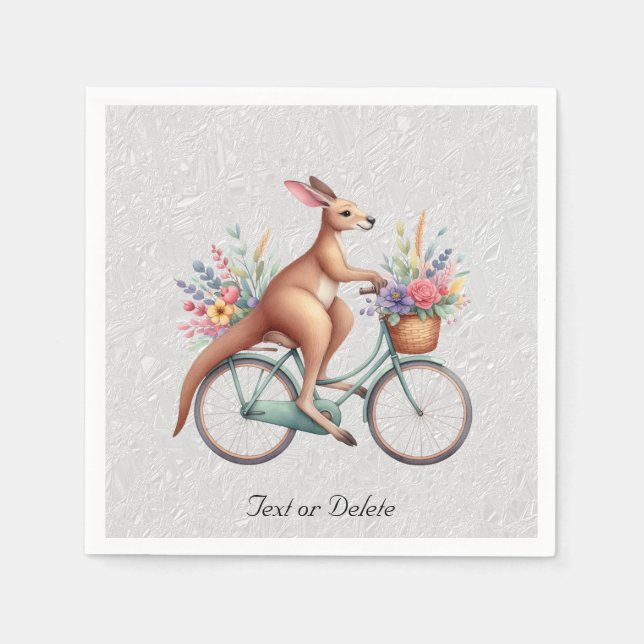 Blommiga cykel känguru servetter (Framsidan)