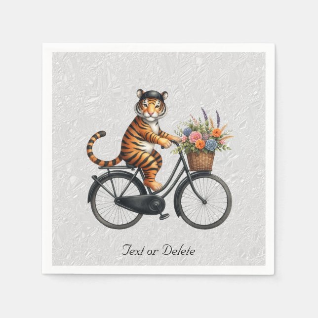 Blommiga cykel tiger servetter (Framsidan)