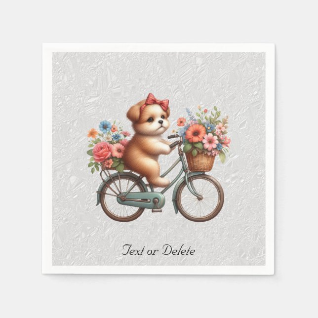 Blommiga cykelhund servetter (Framsidan)