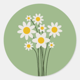 Blommiga dekaler - Blomma och fästa Runt Klistermärke