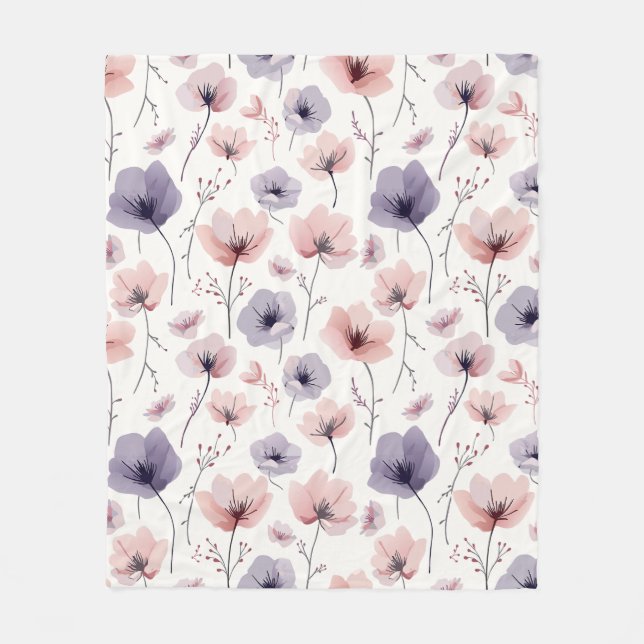 Blommiga Drömmar Fleecefilt (Framsidan)