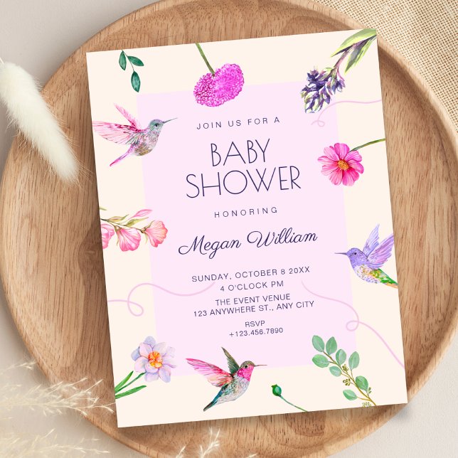 Blommiga fåglar baby shower inbjudningar (Skapare uppladdad)