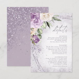 Blommiga gnistor Bröllopsdetaljer Mauve ID889 Tilläggskort