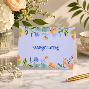 Blommiga gratulationer Elegant botanisk design Kort